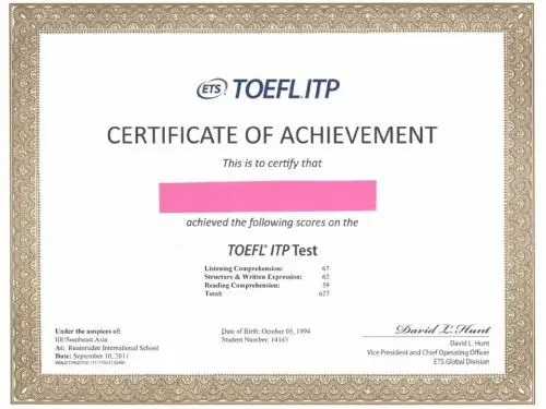 Đơn Vị Chuyên Làm Chứng Chỉ TOEIC - TOEFL - ITP Bao Hậu Kiểm IIG